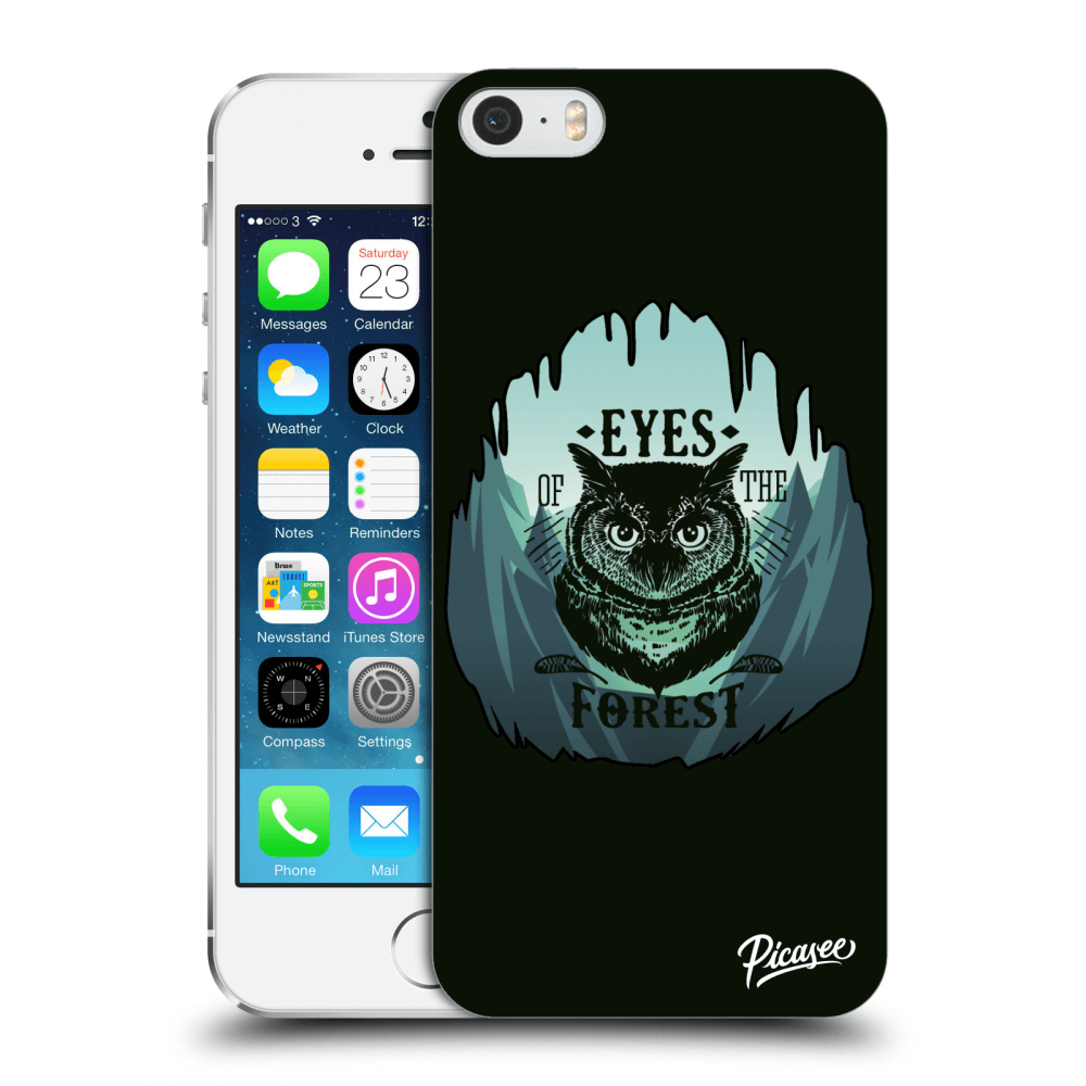 Picasee Apple iPhone 5/5S/SE Hülle - Schwarzer Kunststoff - Forest owl