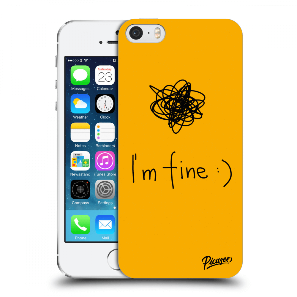 Picasee Apple iPhone 5/5S/SE Hülle - Transparentes Silikon - I am fine