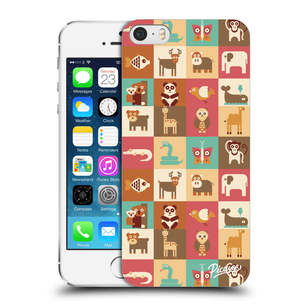 Picasee Apple iPhone 5/5S/SE Hülle - Schwarzer Kunststoff - Animals