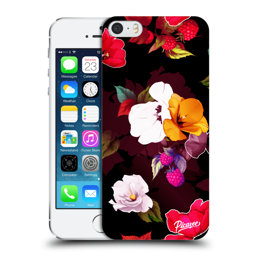 Picasee Apple iPhone 5/5S/SE Hülle - Transparentes Silikon - Flowers and Berries