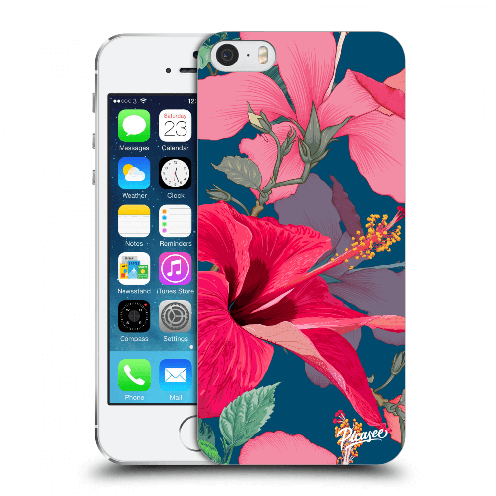 Picasee Apple iPhone 5/5S/SE Hülle - Transparentes Silikon - Hibiscus