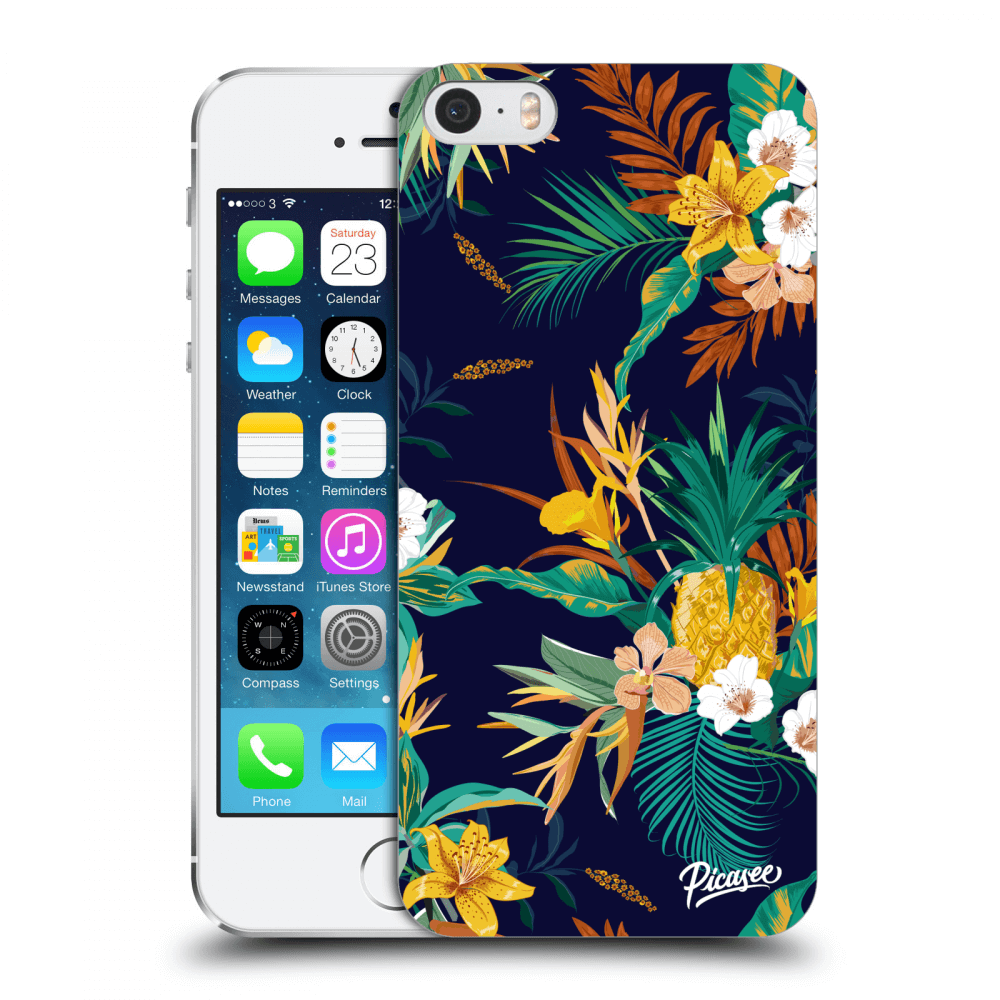 Picasee Apple iPhone 5/5S/SE Hülle - Transparentes Silikon - Pineapple Color