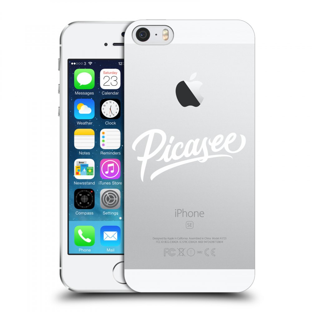Picasee Apple iPhone 5/5S/SE Hülle - Transparentes Silikon - Picasee - White