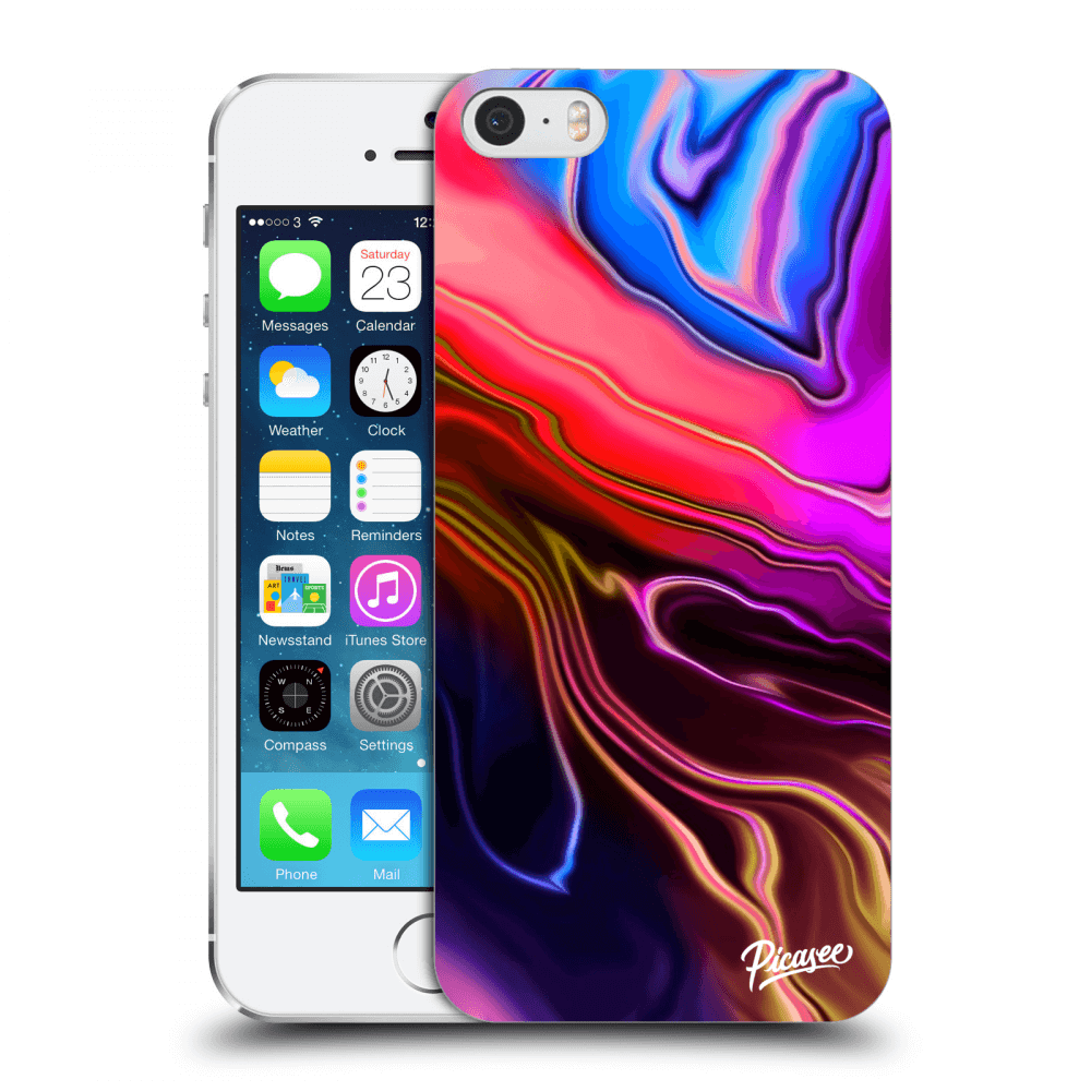 Picasee Apple iPhone 5/5S/SE Hülle - Transparentes Silikon - Electric