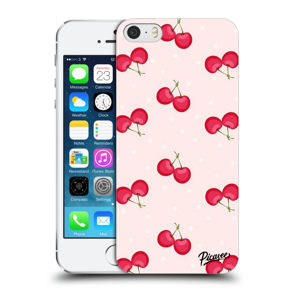 Picasee Apple iPhone 5/5S/SE Hülle - Transparentes Silikon - Cherries