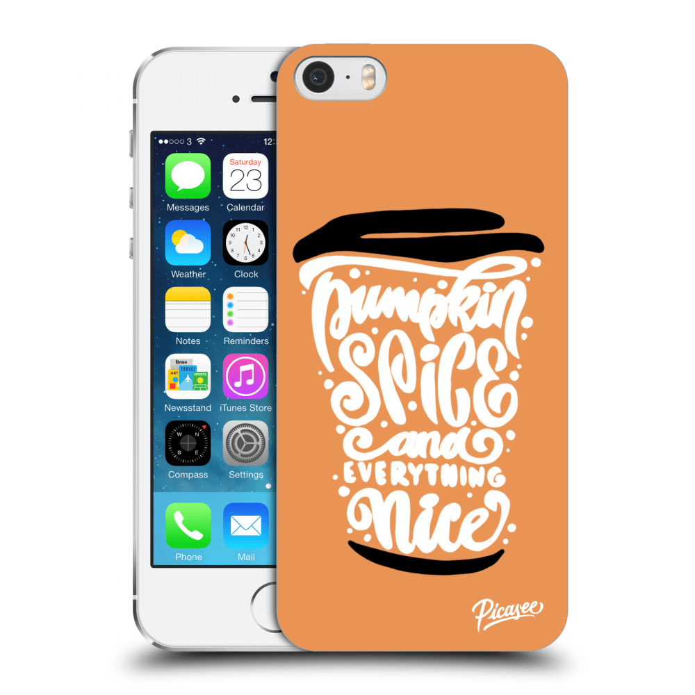 Picasee Apple iPhone 5/5S/SE Hülle - Transparentes Silikon - Pumpkin coffee