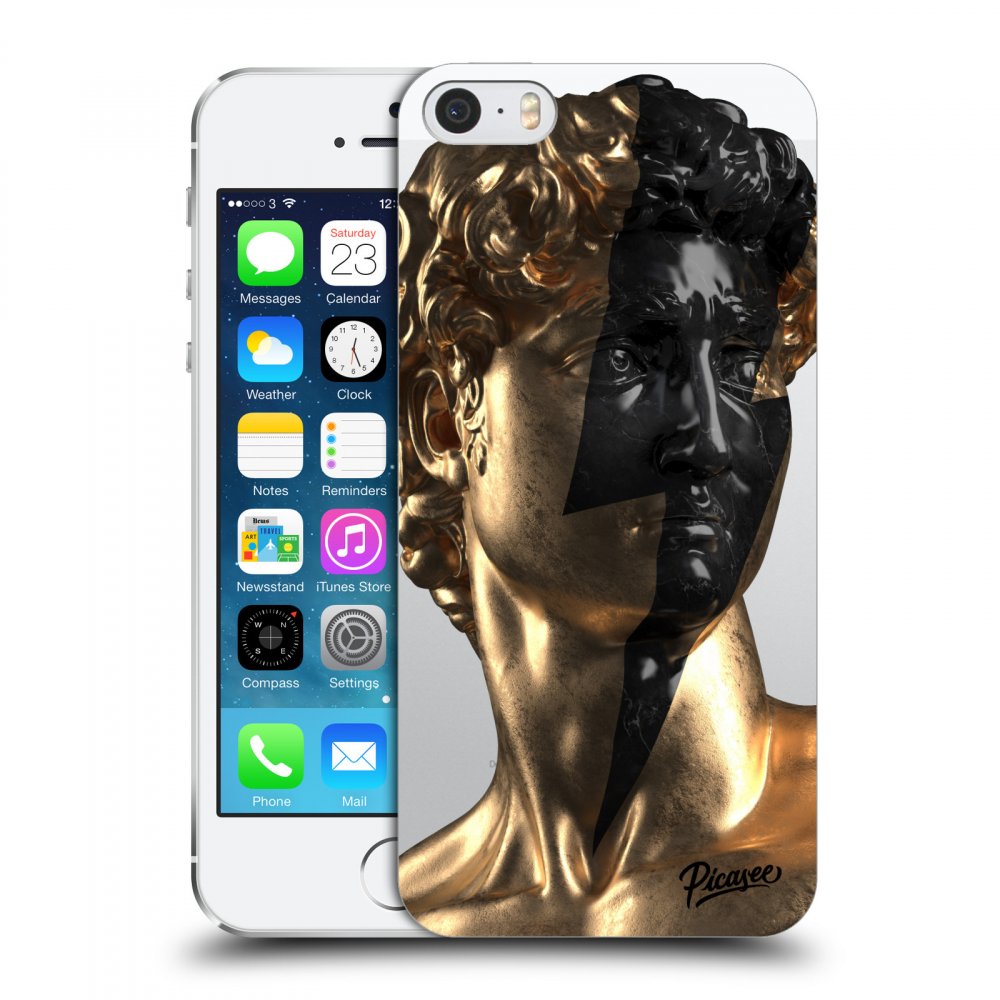 Picasee Apple iPhone 5/5S/SE Hülle - Transparentes Silikon - Wildfire - Gold