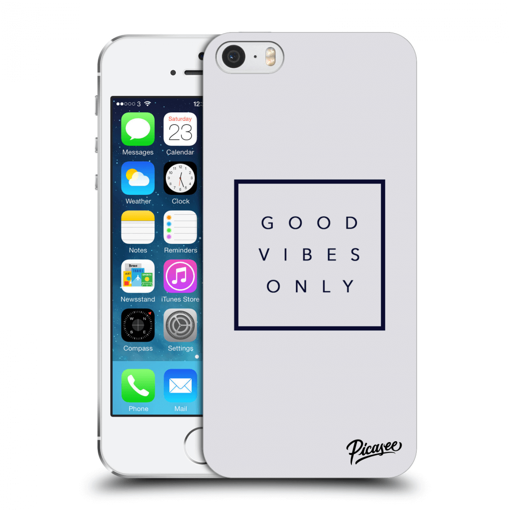 Picasee Apple iPhone 5/5S/SE Hülle - Schwarzer Kunststoff - Good vibes only