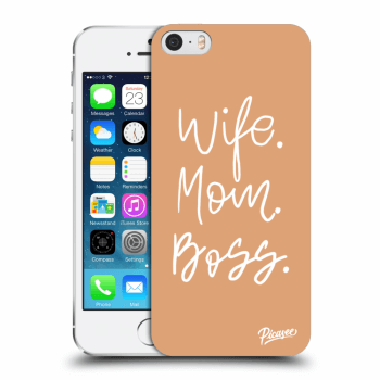 Picasee Apple iPhone 5/5S/SE Hülle - Transparentes Silikon - Boss Mama