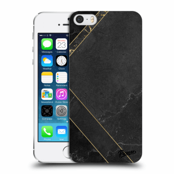 Picasee Apple iPhone 5/5S/SE Hülle - Transparentes Silikon - Black tile
