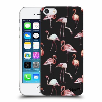 Picasee Apple iPhone 5/5S/SE Hülle - Schwarzer Kunststoff - Flamingos