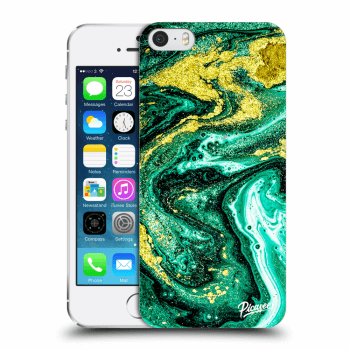 Picasee Apple iPhone 5/5S/SE Hülle - Transparentes Silikon - Green Gold
