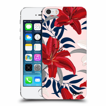 Picasee Apple iPhone 5/5S/SE Hülle - Transparentes Silikon - Red Lily
