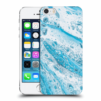 Picasee Apple iPhone 5/5S/SE Hülle - Transparentes Silikon - Blue liquid
