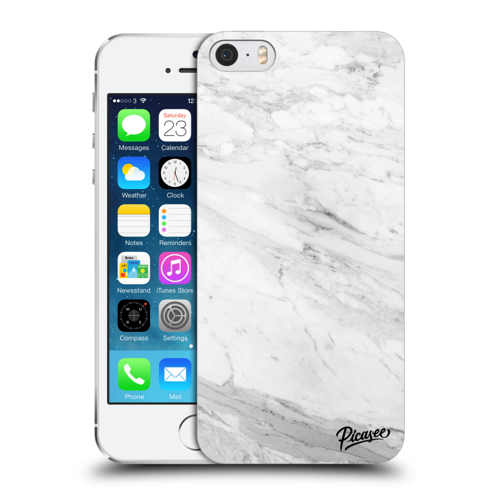 Picasee Apple iPhone 5/5S/SE Hülle - Transparentes Silikon - White marble