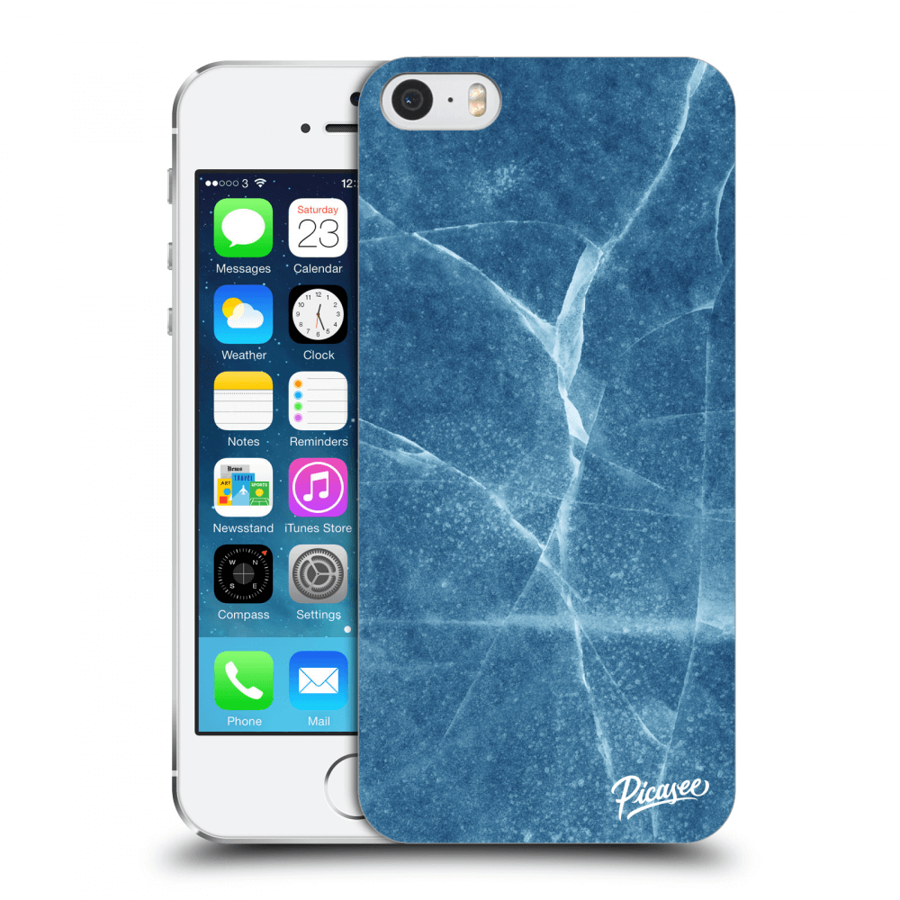 Picasee Apple iPhone 5/5S/SE Hülle - Schwarzer Kunststoff - Blue marble