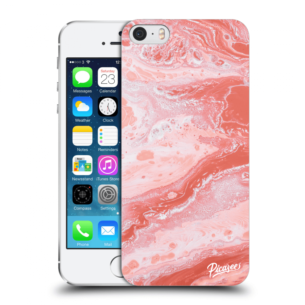 Picasee Apple iPhone 5/5S/SE Hülle - Transparenter Kunststoff - Red liquid