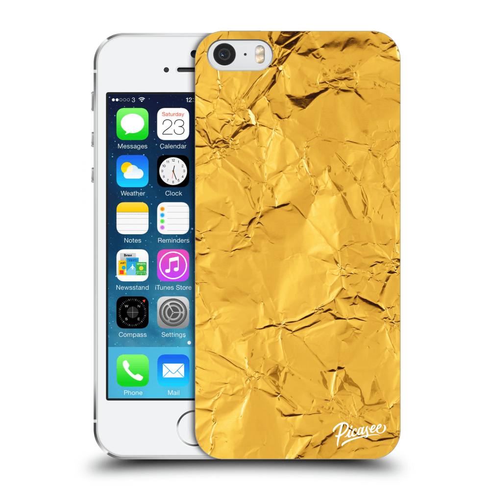 Picasee Apple iPhone 5/5S/SE Hülle - Transparentes Silikon - Gold