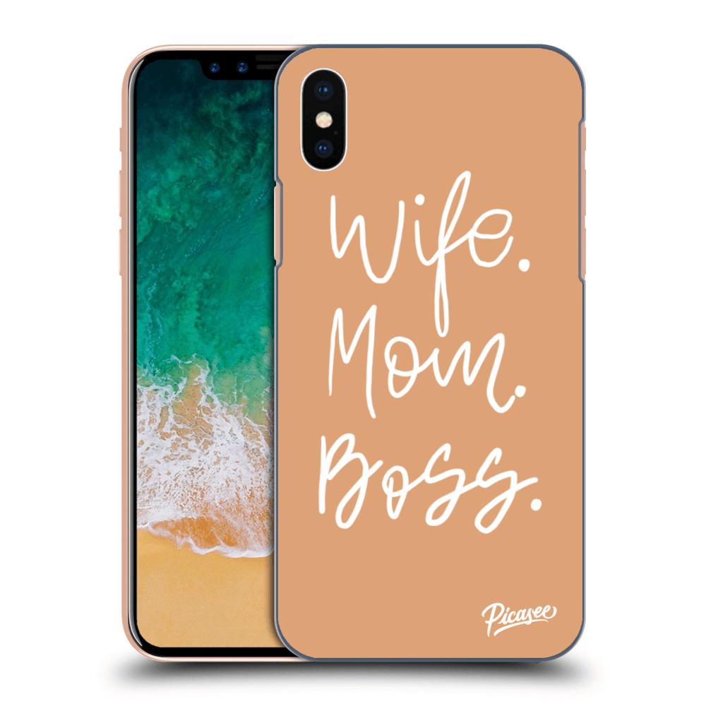 Picasee Apple iPhone X/XS Hülle - Transparentes Silikon - Boss Mama