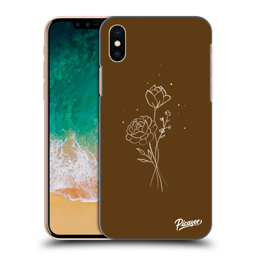 Picasee ULTIMATE CASE für Apple iPhone X/XS - Brown flowers
