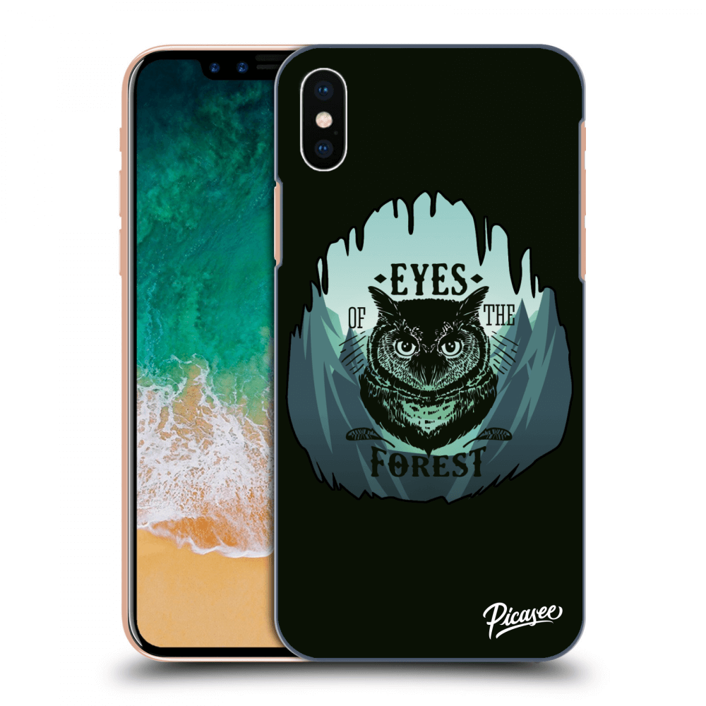 Picasee Apple iPhone X/XS Hülle - Schwarzes Silikon - Forest owl