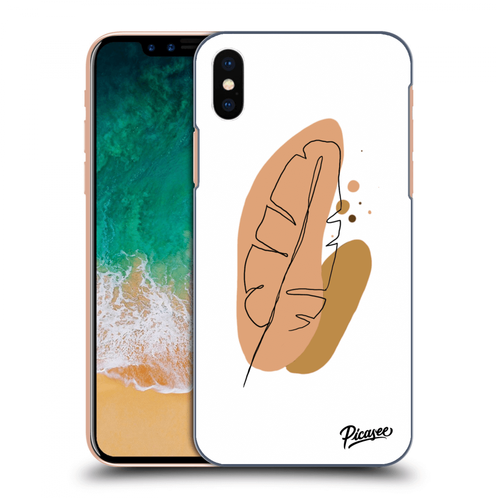 Picasee Apple iPhone X/XS Hülle - Schwarzes Silikon - Feather brown
