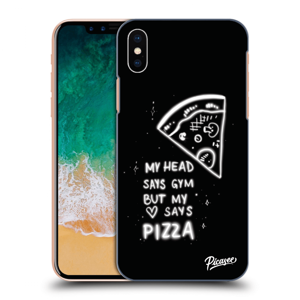 Picasee Apple iPhone X/XS Hülle - Schwarzes Silikon - Pizza