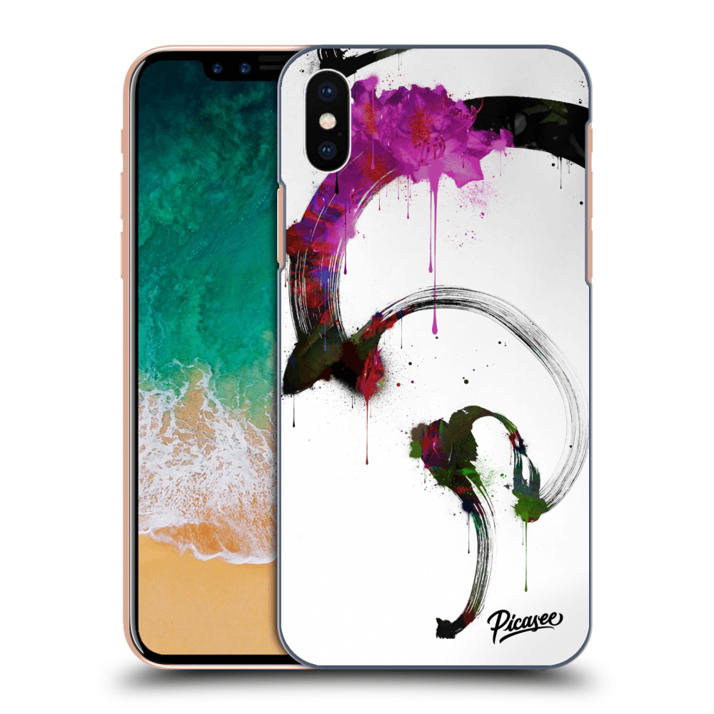 Picasee Apple iPhone X/XS Hülle - Transparentes Silikon - Peony White