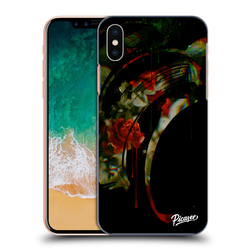 Picasee Apple iPhone X/XS Hülle - Transparentes Silikon - Roses black