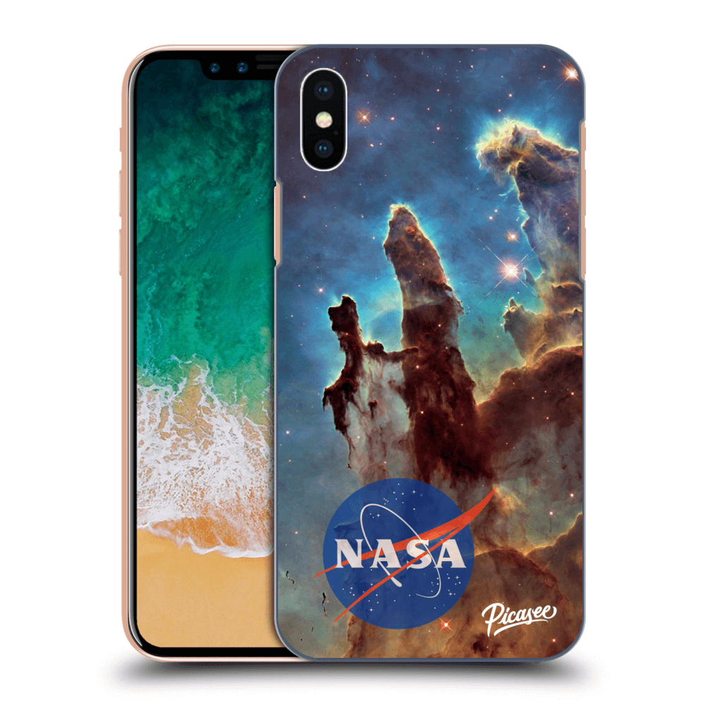Picasee Apple iPhone X/XS Hülle - Schwarzes Silikon - Eagle Nebula