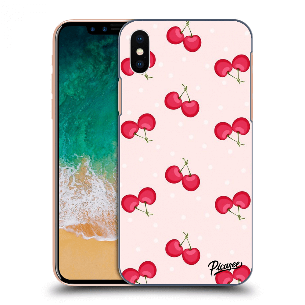 Picasee Apple iPhone X/XS Hülle - Schwarzes Silikon - Cherries