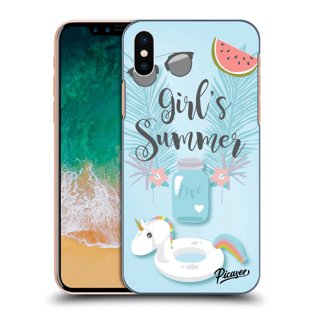 Picasee Apple iPhone X/XS Hülle - Schwarzes Silikon - Girls Summer