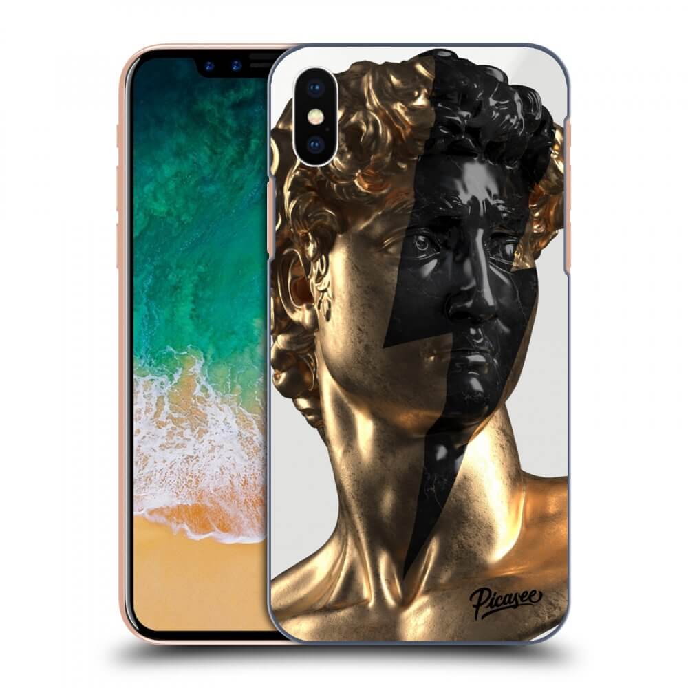 Picasee Apple iPhone X/XS Hülle - Transparentes Silikon - Wildfire - Gold
