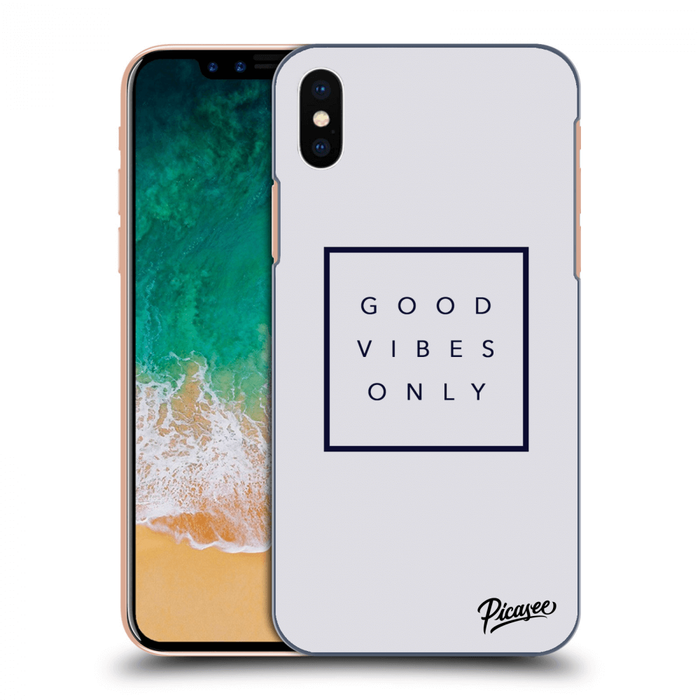 Picasee Apple iPhone X/XS Hülle - Schwarzes Silikon - Good vibes only