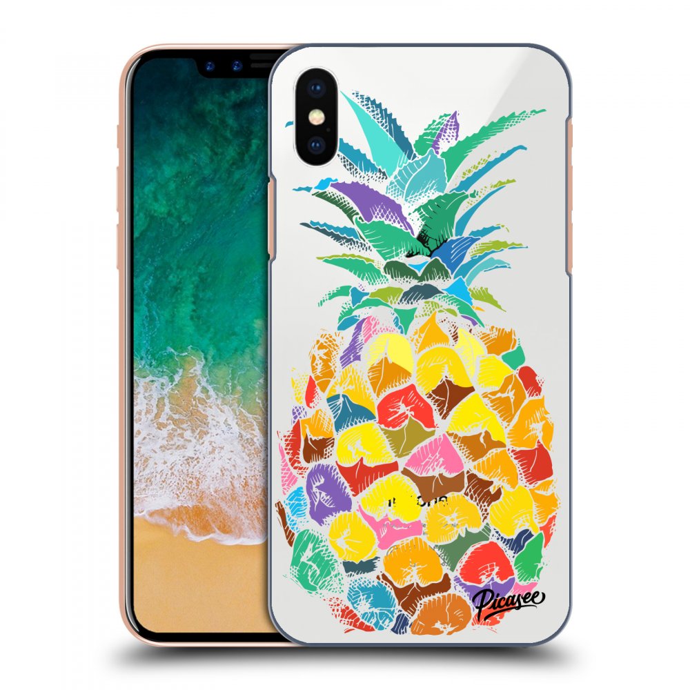 Picasee Apple iPhone X/XS Hülle - Transparentes Silikon - Pineapple