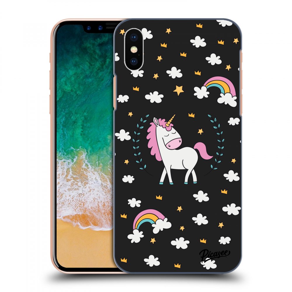 Picasee Apple iPhone X/XS Hülle - Schwarzes Silikon - Unicorn star heaven