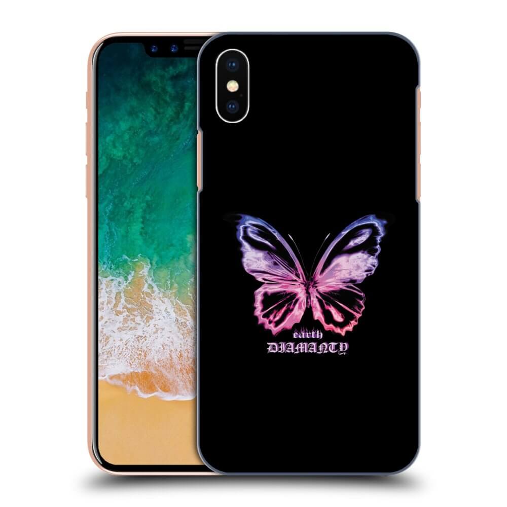 Picasee Apple iPhone X/XS Hülle - Transparentes Silikon - Diamanty Purple