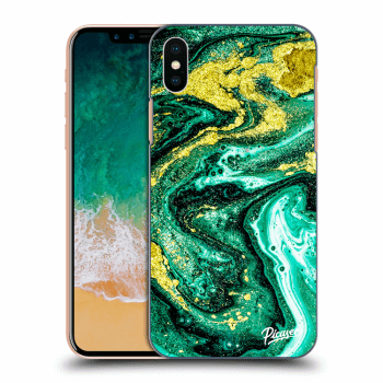 Hülle für Apple iPhone X/XS - Green Gold