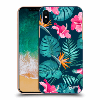 Hülle für Apple iPhone X/XS - Pink Monstera