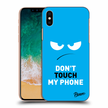 Hülle für Apple iPhone X/XS - Angry Eyes - Blue