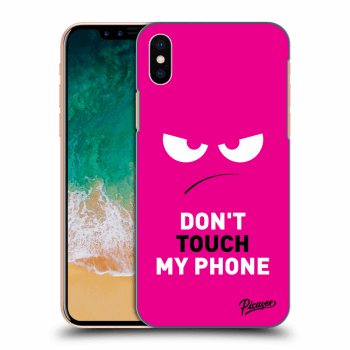 Picasee Apple iPhone X/XS Hülle - Schwarzes Silikon - Angry Eyes - Pink