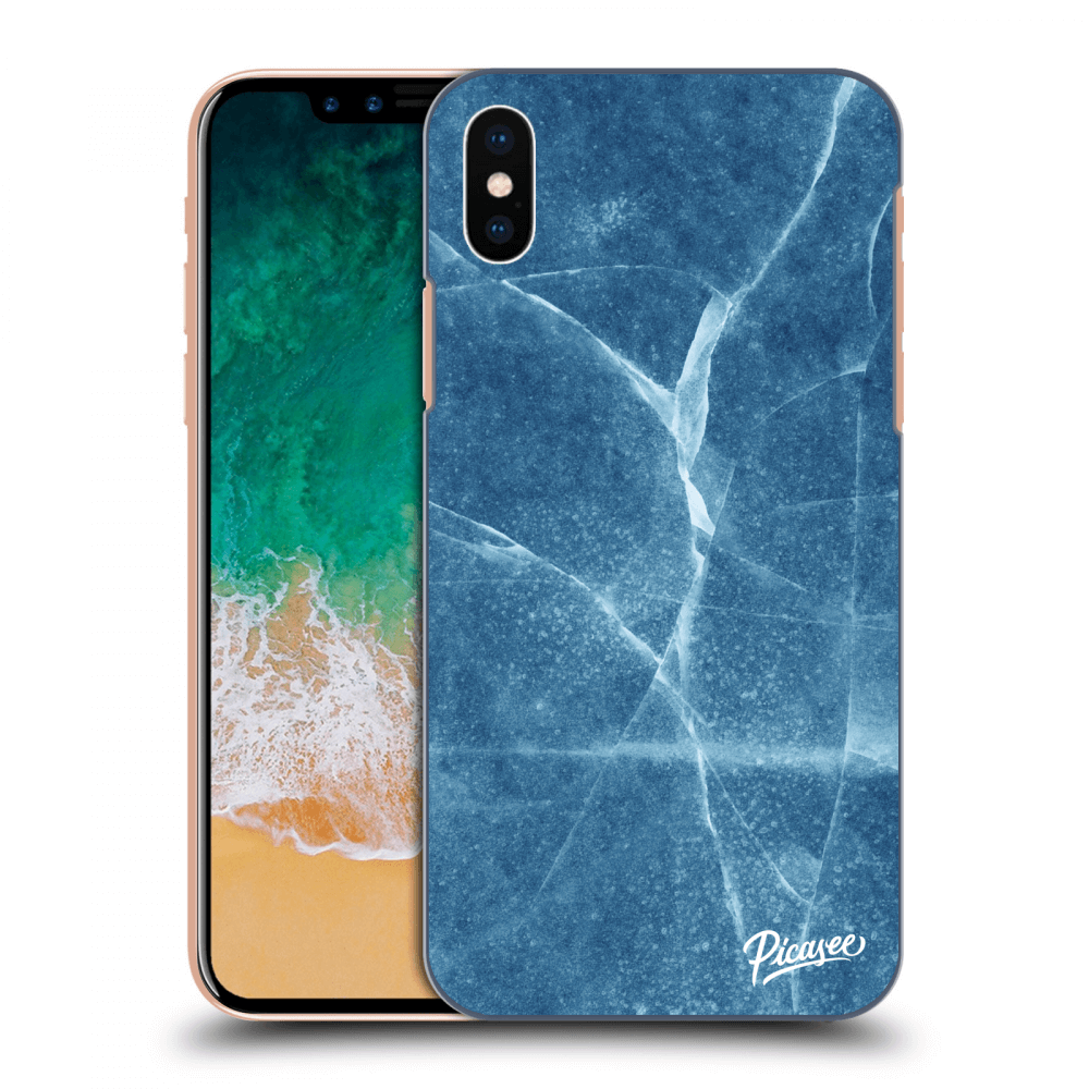 Picasee Apple iPhone X/XS Hülle - Schwarzes Silikon - Blue marble