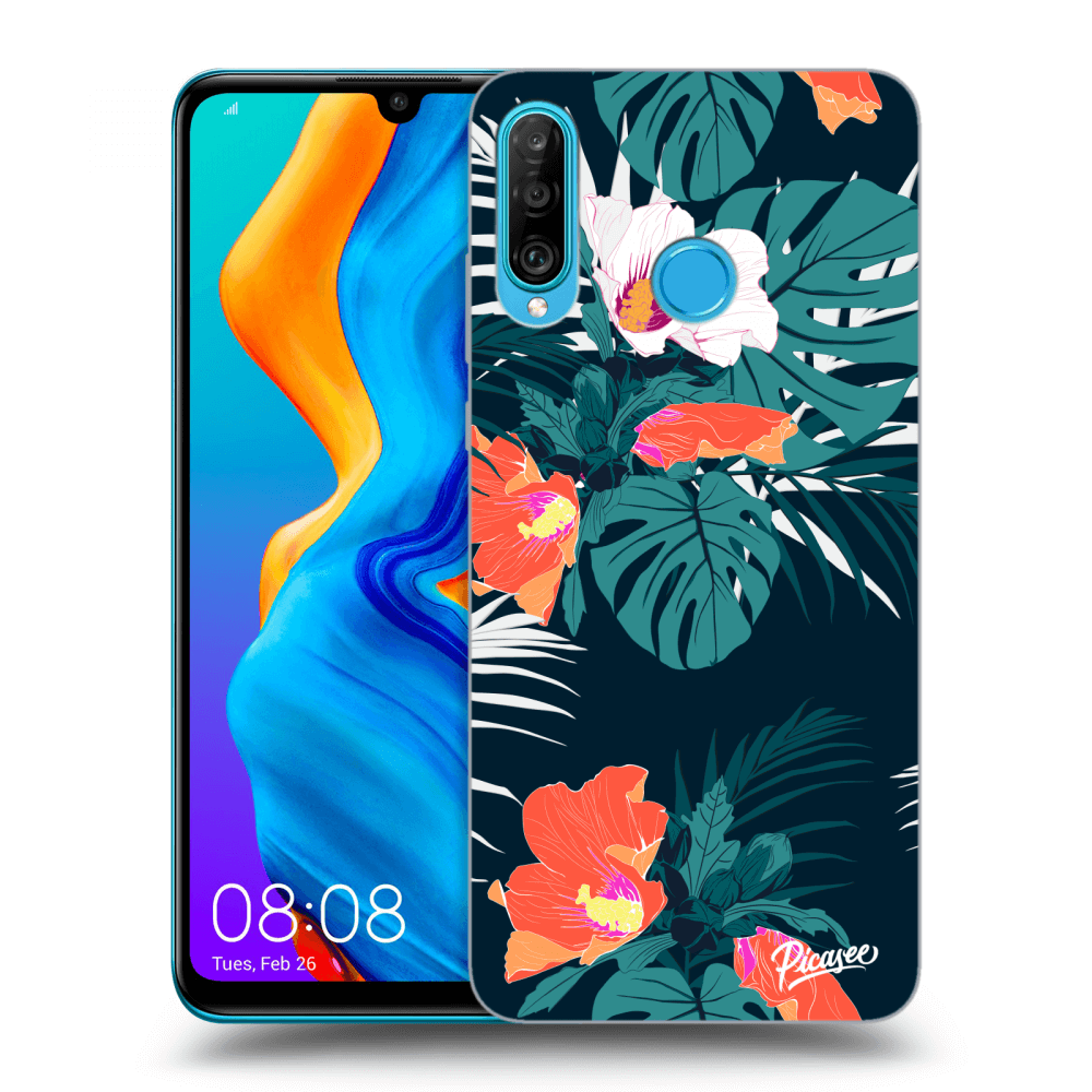 Picasee Huawei P30 Lite Hülle - Transparentes Silikon - Monstera Color