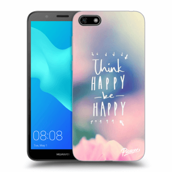 Picasee Huawei Y5 2018 Hülle - Schwarzes Silikon - Think happy be happy