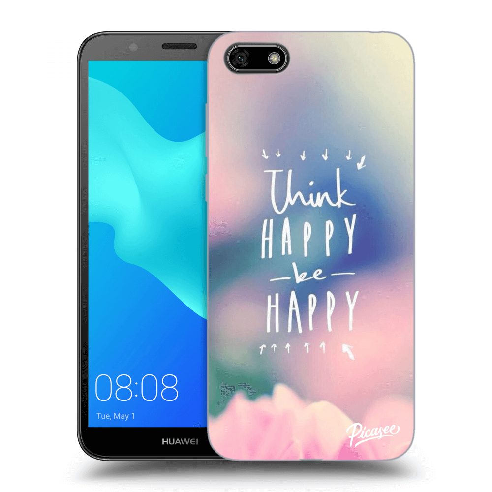 Picasee Huawei Y5 2018 Hülle - Schwarzes Silikon - Think happy be happy