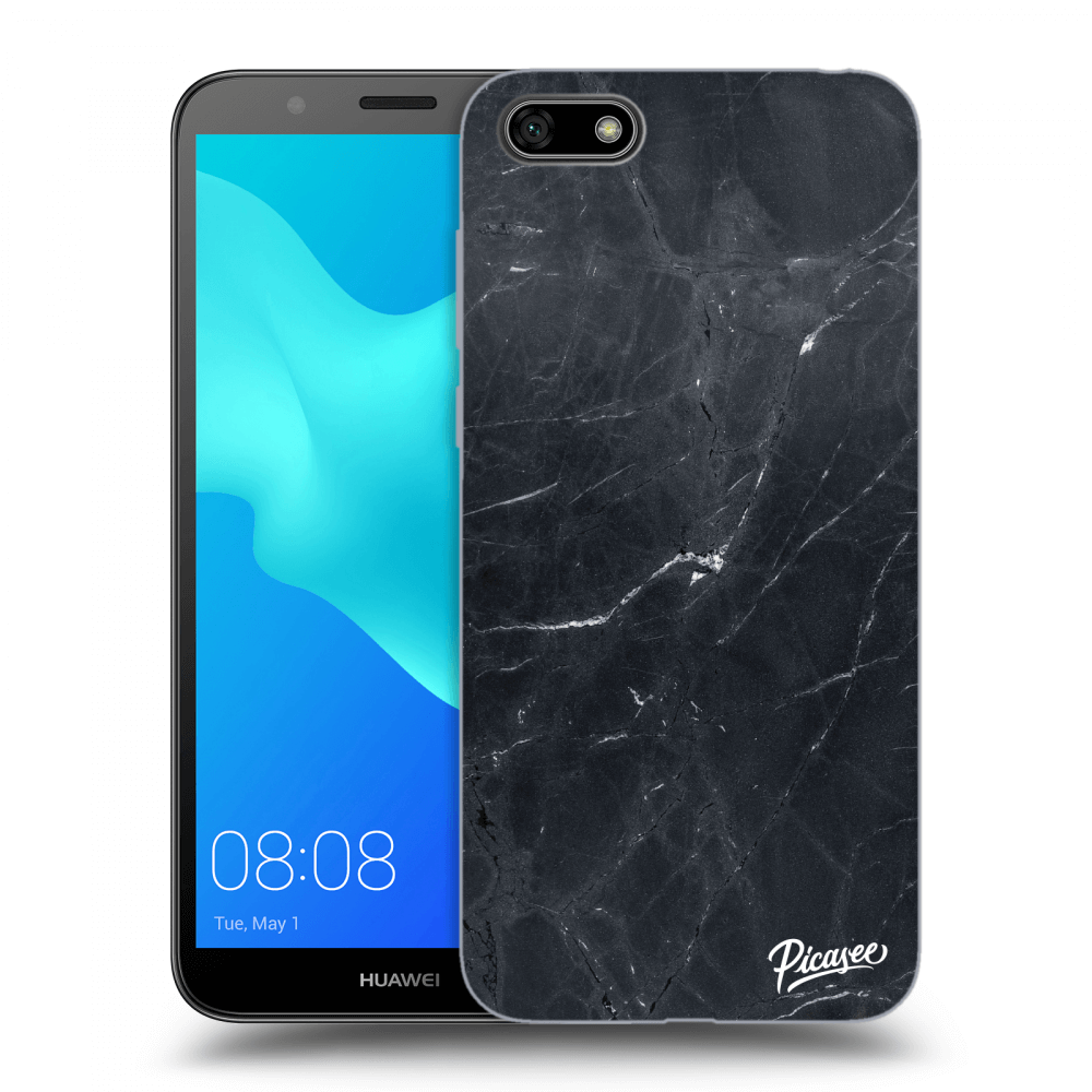 Picasee Huawei Y5 2018 Hülle - Schwarzes Silikon - Black marble