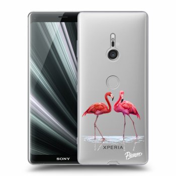 Picasee Sony Xperia XZ3 Hülle - Transparentes Silikon - Flamingos couple