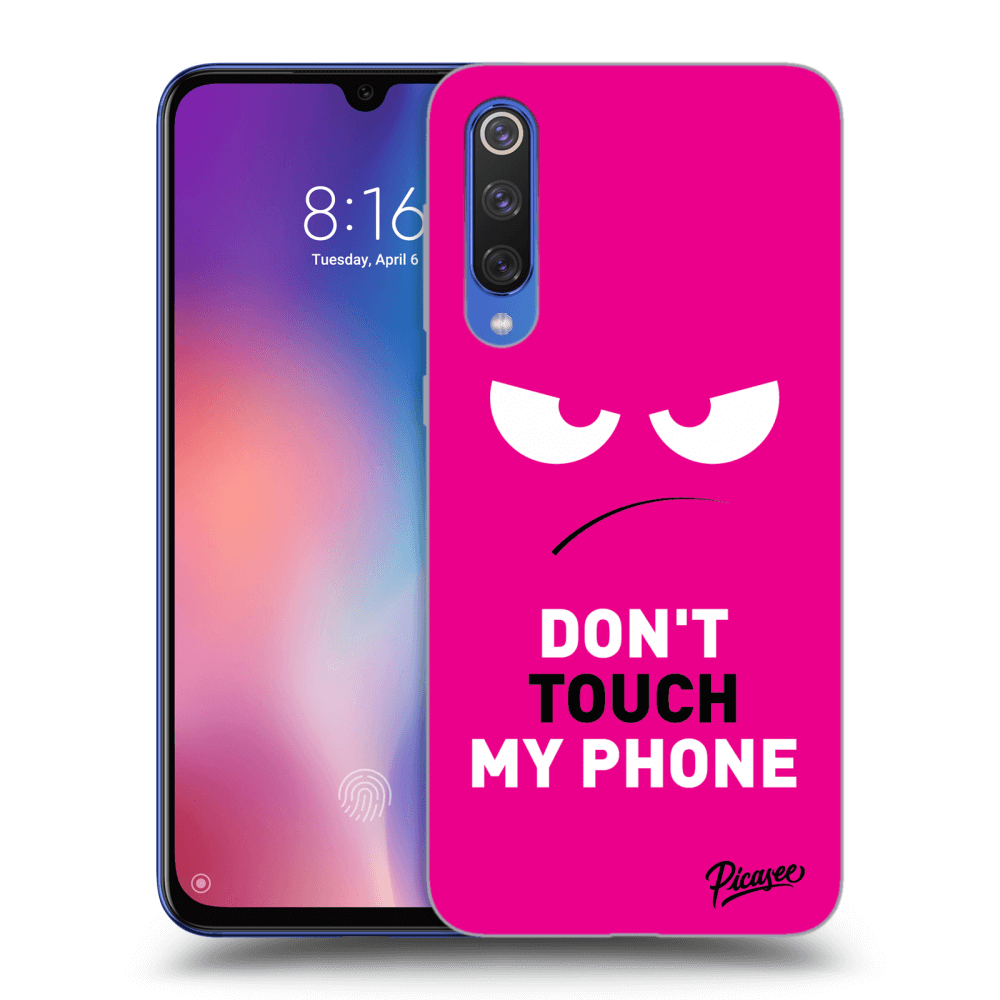Picasee Xiaomi Mi 9 SE Hülle - Schwarzes Silikon - Angry Eyes - Pink