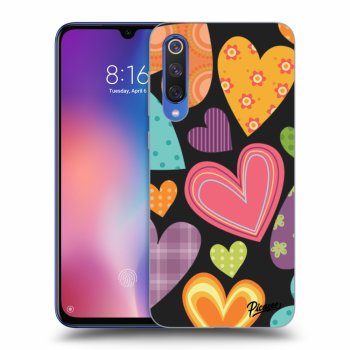 Picasee Xiaomi Mi 9 SE Hülle - Schwarzes Silikon - Colored heart