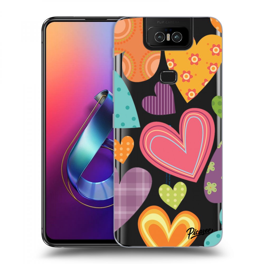 Picasee Asus Zenfone 6 ZS630KL Hülle - Transparentes Silikon - Colored heart